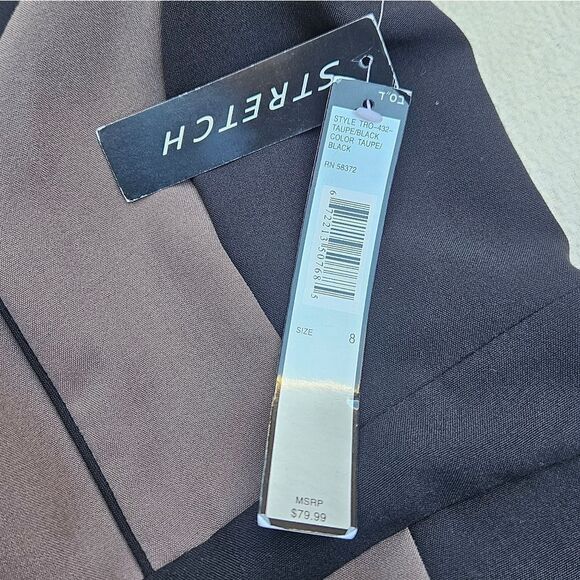 Voir Voir Taupe and Black Cap Sleeve Sheath Dress - Picture 7 of 12